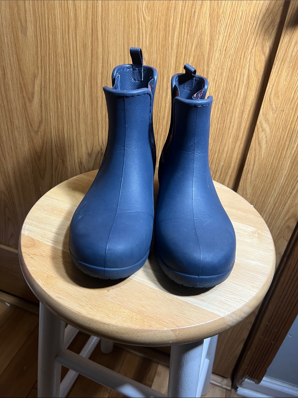 CROCS Navy Chelsea Rain Ankle Booties